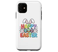 Custodia per iPhone 11 Happy Easter Day Girls Boys Easter, Funny Bunny Eggs