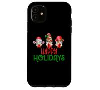 Custodia per iPhone 11 Happy Holidays - Gnomo di Natale al caffè con pan di zenzero rosso