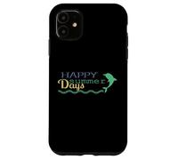 Custodia per iPhone 11 Happy Summer Days Delfino Spiaggia Onda Carino Estate Delfini