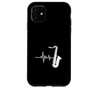 Custodia per iPhone 11 Heartbeat Saxophone Jazz Music Lover Ritmo
