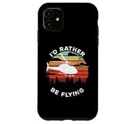 Custodia per iPhone 11 Helicopter Funny Pilot Gift I'd Rather Be Flying Retro
