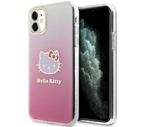 Custodia per iPhone 11 Hello Kitty con sfumatura a forma di testa di gatto rosa