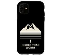 Custodia per iPhone 11 Higher Than Worry montagna silhouette escursionista