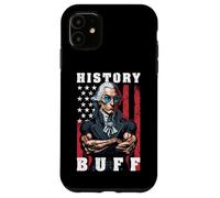 Custodia per iPhone 11 History Buff - Bandiera USA per sollevamento pesi, motivo: George Washington