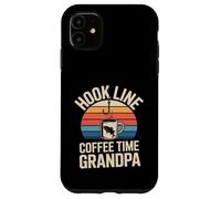Custodia per iPhone 11 Hook Line Coffee Time Nonno Pesca Mattina Lago