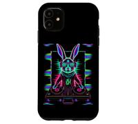 Custodia per iPhone 11 House Music Festival Bunny DJ Techno Rave EDM Coniglio di Pasqua