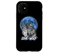 Custodia per iPhone 11 Howling Lone Wolf On Moon Animal Funny Wolves Lover