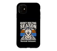 Custodia per iPhone 11 Husky Molting Stagione Quantità normale Husky divertente