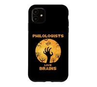 Custodia per iPhone 11 I filologi amano il cervello di Halloween