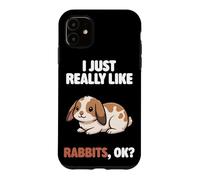 Custodia per iPhone 11 I Just Really Like Rabbits Ok Animal Carino Mini Lop Coniglio