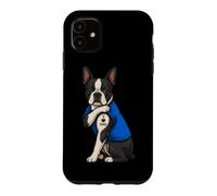 Custodia per iPhone 11 I Love Dad Tattoed Dog Daddy Boston Terrier Proprietario Amante dei cani