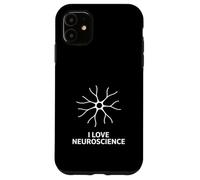 Custodia per iPhone 11 I Love Neuroscience Brain Design STEM Neuroscience Citazione