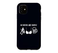 Custodia per iPhone 11 I miei bisogni sono semplici pesca subacquea bikini birra oceano design