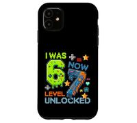 Custodia per iPhone 11 I Was 6 Now Level 7 Unlocked 7th Birthday Gamer 67 Meme