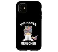 Custodia per iPhone 11 Ich hasse Menschen - Unicorno