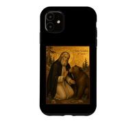 Custodia per iPhone 11 Icona ortodossa di San Serafino di Sarov con un orso