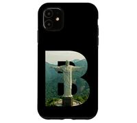Custodia per iPhone 11 Iconico Brasile Paesaggio Cristo Redentore Lettera B