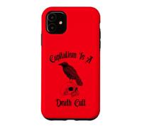 Custodia per iPhone 11 Il capitalismo è un teschio di corvo della morte Goth Alternative Punk