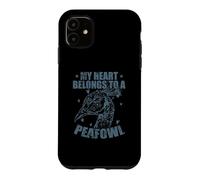 Custodia per iPhone 11 Il mio cuore appartiene a uno zoo di uccelli di pavone