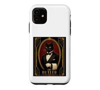 Custodia per iPhone 11 Il mistero dell'omicidio del gatto nero Art Déco di Butler