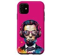 Custodia per iPhone 11 Il presidente Abe Lincoln indossa cuffie EDM Rave Design