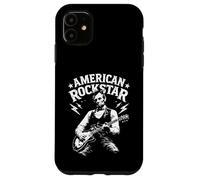Custodia per iPhone 11 Il presidente Abraham Lincoln Suona la chitarra American Rock Star