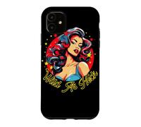 Custodia per iPhone 11 Illustrazione delle stelle della donna pinup retrò selvaggio come diavolo