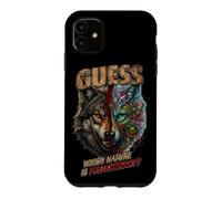 Custodia per iPhone 11 Indovina Quale Natura È Predominante Lupo Mistero Graphic