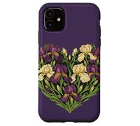 Custodia per iPhone 11 Iris Cuore Floreale Primavera Love Art