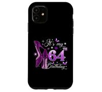 Custodia per iPhone 11 It’s My 64th Birthday Pink 64 Years Old Birthday Queen Party