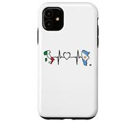 Custodia per iPhone 11 Italia Argentina Heartbeat - Bandiera Italiana Argentina