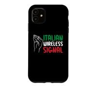Custodia per iPhone 11 Italian Wireless Signal Connessione A Internet Gesto Manuale