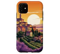 Custodia per iPhone 11 Italiano Estate Tramonto Toscana Villaggio Lofi Paesaggio