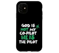 Custodia per iPhone 11 Jesus God is The Pilot Aviation Christian Faith