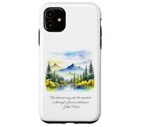 Custodia per iPhone 11 John Muir citazione La strada più chiara nella foresta dell'universo