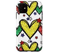 Custodia per iPhone 11 Juneteenth Graphic For Black Women Red Yellow Green Heart