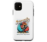 Custodia per iPhone 11 Jurassic Joy Baby Dinosaur Big Heart Cute Dino Art