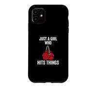 Custodia per iPhone 11 Just a Girl Who Hits Things - Guantoni da boxe da donna