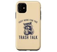 Custodia per iPhone 11 Just Here for the Trash Talk Divertente Procione Vintage Sarcastico