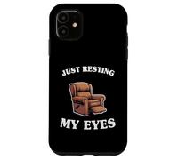 Custodia per iPhone 11 Just Resting My Eyes - Poltrona umoristica da uomo, con scritta "Daddy Grandpa"