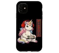 Custodia per iPhone 11 Kawaii Unicorn Gaming Japanese Inspired Retro Videogiochi