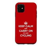 Custodia per iPhone 11 Keep Calm and Carry On It's Just Cycling - Divertente