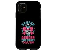 Custodia per iPhone 11 Keeper of The Gender Reveal Free Throws or Pink Bows Party