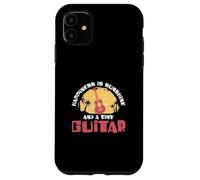 Custodia per iPhone 11 La felicità è il sole e una piccola chitarra divertente suonatore di ukulele