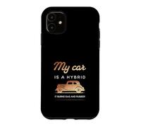 Custodia per iPhone 11 La mia auto è ibrida, brucia gas e gomma