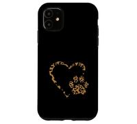 Custodia per iPhone 11 La strada verso il mio cuore impronte di zampe di animali leopardati