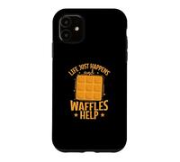 Custodia per iPhone 11 La vita accade e i waffle aiutano lo spuntino della pasticceria
