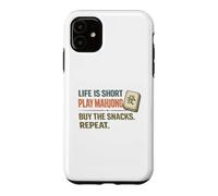 Custodia per iPhone 11 La vita è breve giocare Mahjong comprare gli snack grafica