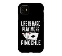 Custodia per iPhone 11 La vita è dura Gioca Più Giochi di carte Pinochle Giocatore vincente