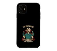 Custodia per iPhone 11 Laboratorio di sangue di estrazione del sangue divertente flebotomista vampiro gioco di parole